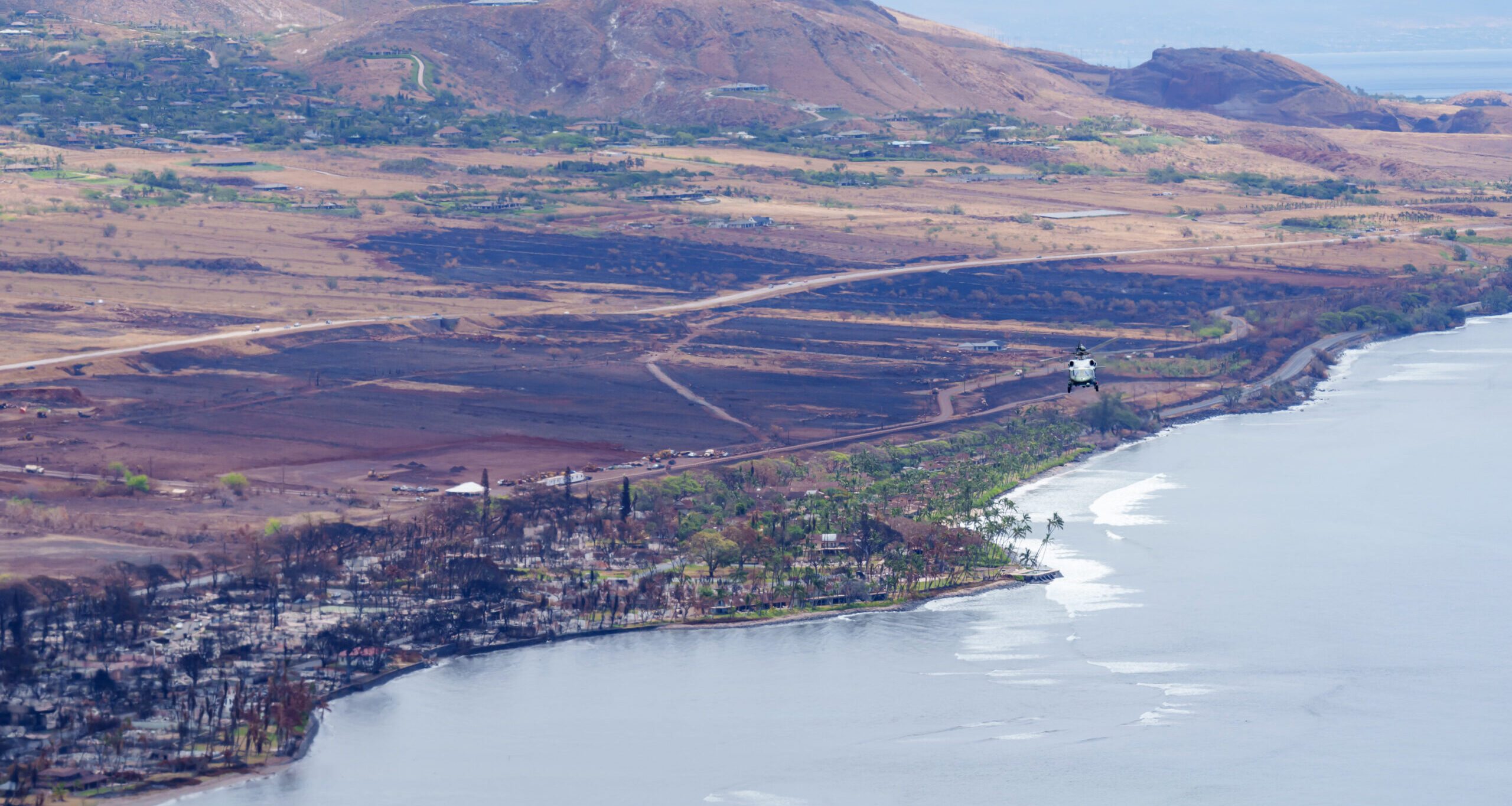 Devastation in Lahaina, HI after a series of wildfires in August 2023.