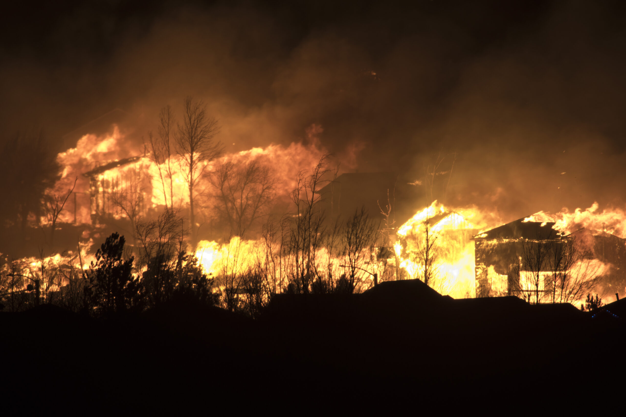 Fuel in WUI fires includes vegetation, buildings and their contents, vehicles, and infrastructure.